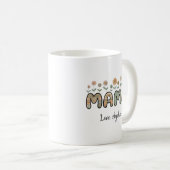 Mama, Bloemen Moederdag Aangepaste Naam Koffiemok (Voorkant rechts)