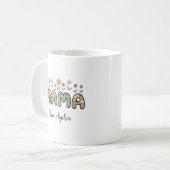 Mama, Bloemen Moederdag Aangepaste Naam Koffiemok (Voorkant links)