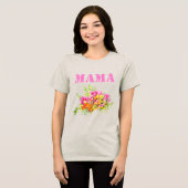 MAMA bloemen Tri-Blend Shirt (Voorkant volledig)