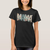 MAMA Bloemenpatchwork gestikte strik Moederdag Cu T-shirt (Voorkant)