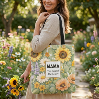 MAMA Bloemenschildering Nepgouden Lijst Kunstwerk Tote Bag