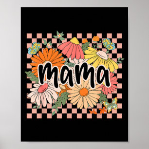 Mama bloemige moederdag wilde bloem meisje vrouwen poster