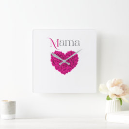 Mama Bloemige Mooi Moederdag, Verjaardagscadeau Vierkante Klok