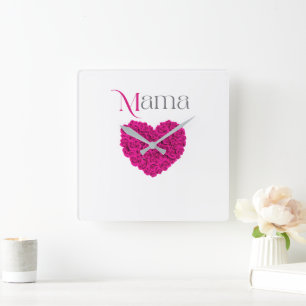 Mama Bloemige Mooi Moederdag, Verjaardagscadeau Vierkante Klok