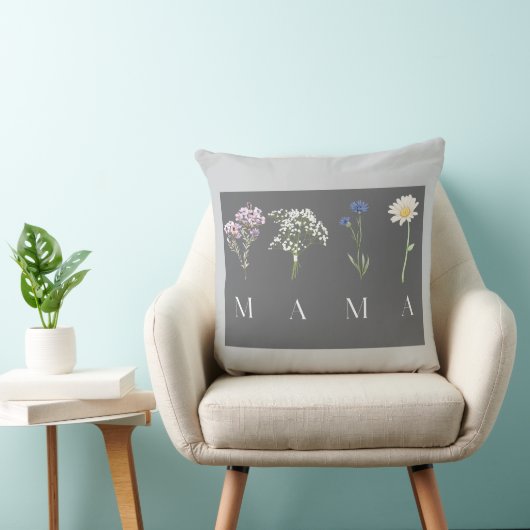 MAMA Bloemrijke Botanische Elegante Moederdag Cade Kussen (Stoel)