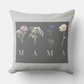 MAMA Bloemrijke Botanische Elegante Moederdag Cade Kussen (Voorkant)