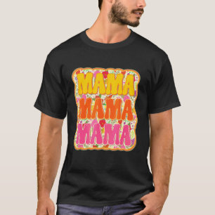 Mama Bloemstijl Retro Bloemen Moeder's Da T-shirt