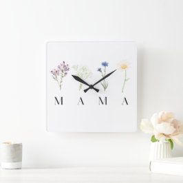 Mama Bloemstuk Moederdag- of verjaardagscadeau Vierkante Klok