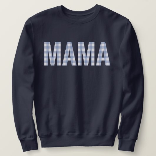 Mama Blue Plaid Trui (Design voorkant)