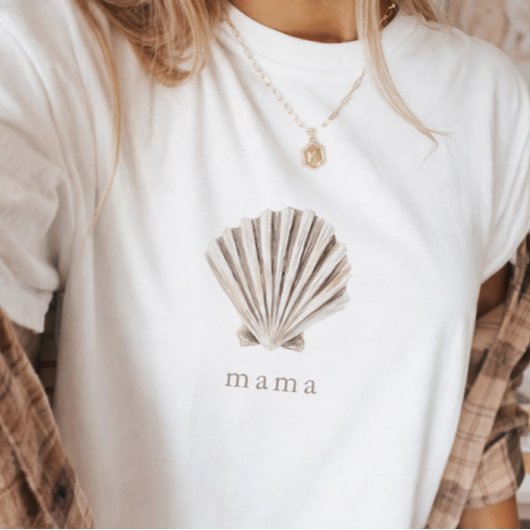 Mama Boho Beach Shell Baby Shower T-shirt
