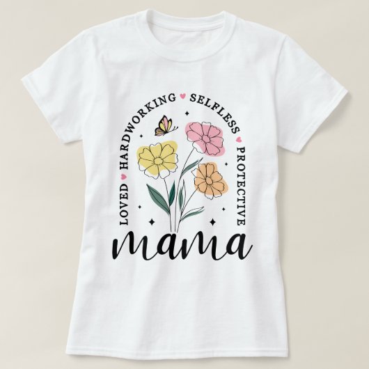 Mama Boho Flowers Mama T-shirt (Design voorkant)