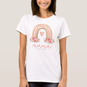 Mama Boho Rainbow Kinder Names Moederdag T-shirt (Voorkant)