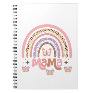 Mama Boho regenboog met vlinders Notitieboek