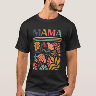 Mama Boho Retro Bloemrijke Folk Art Vintage Bloeme T-shirt