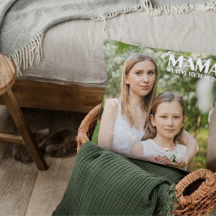 Mama   Boho-tekstbedekking aanpassen met twee foto Kussen