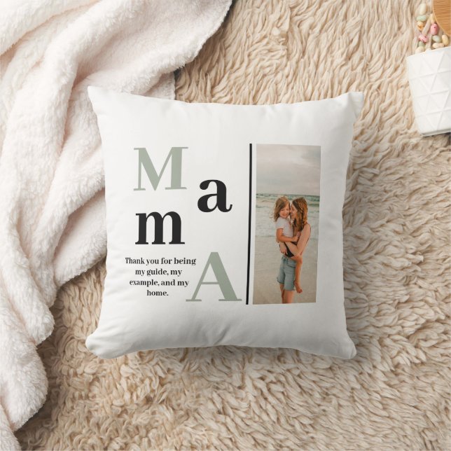 Mama Bold Keepsake Kussen – Aangepaste Foto & Teks (Deken)