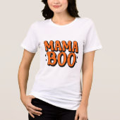 Mama Boo Orange Black Halloween Family Matching Tri-Blend Shirt (Voorkant)