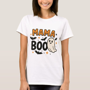 Mama Boo Oranje en zwarte Halloween Family Match T-shirt
