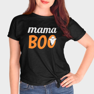 Mama Boo Oranje Geest Familie Matching Halloween T-shirt