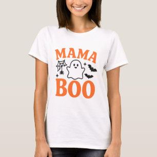 Mama Boo Sinaasappel & Zwart Schattigee Hallowee T-shirt