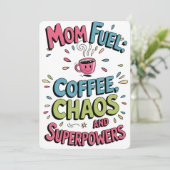 Mama Brandstof Grappige Koffiekaart Feestdagenkaart (Staand voorkant)