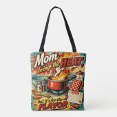 Mama brengt de hitte tote bag (Achterkant)
