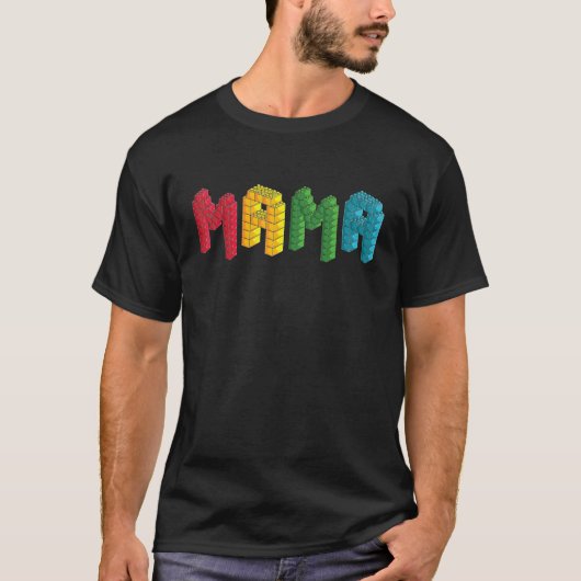 Mama Brick Master Builder Building Blocks Familie T-shirt (Voorkant)