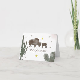 Mama Buffalo Cactus Boy Baby shower Dank u Bedankkaart