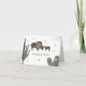 Mama Buffalo Cactus Boy Baby shower Dank u Bedankkaart (Voorkant)