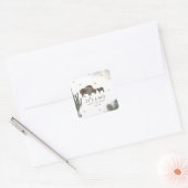 Mama Buffalo Cactus Boy Baby Shower Label (Envelop)