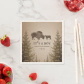 Mama Buffalo Evergreen Boy Baby shower Servet (Insitu)