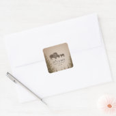 Mama Buffalo Evergreen Boy Baby shower Vierkante Sticker (Envelop)