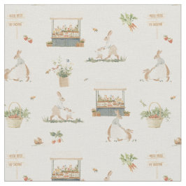 Mama Bunny and baby Easter nursery Farm print Stof