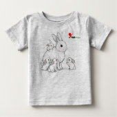 Mama Bunny & Babies Baby T-shirt (Voorkant)