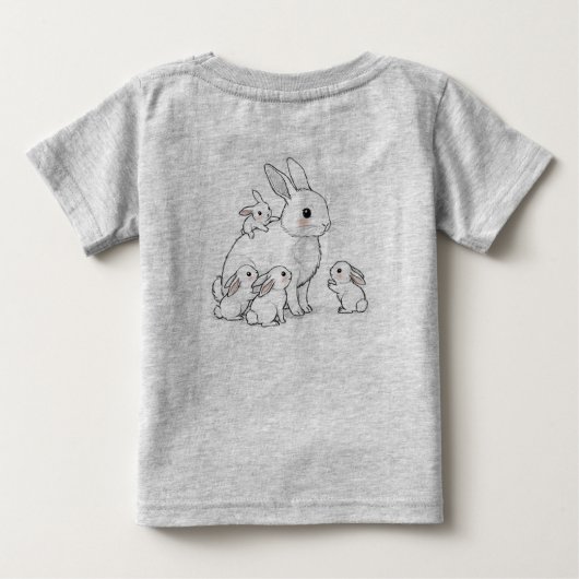 Mama Bunny & Babies Baby T-shirt (Achterkant)