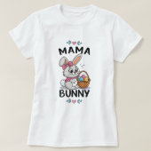 Mama Bunny Easter T-shirt; Schattigee familie Matc T-shirt (Design voorkant)