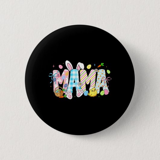 Mama Bunny-eieren Grappig voor Moeder Vrouwen Moed Ronde Button 5,7 Cm (Voorkant)