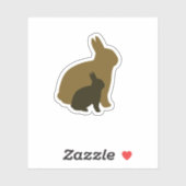Mama bunny en Little Bunny vectorgrafisch Sticker (Vel)
