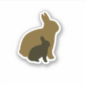 Mama bunny en Little Bunny vectorgrafisch Sticker (Voorkant)