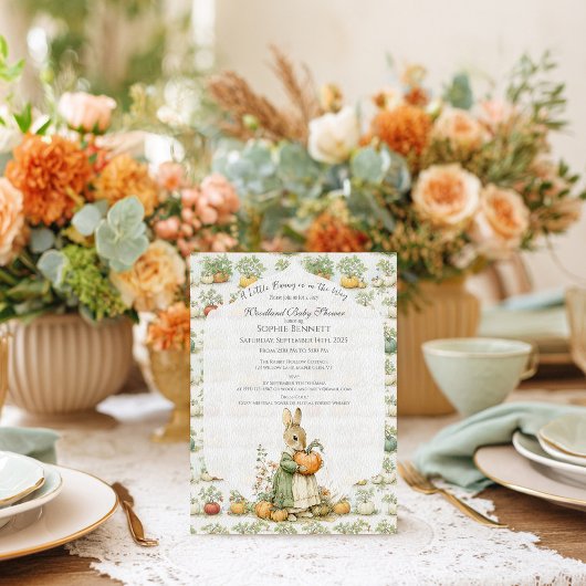 Mama Bunny en pompoen Baby shower Kaart