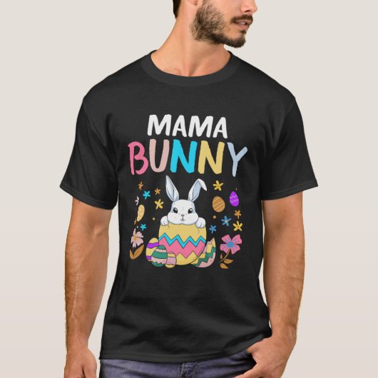 Mama Bunny Mam Gelukkige Paasdag Vrouwen Moeder Ra T-shirt (Voorkant)
