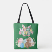 MAMA Bunny Paasgroep Eieren Hoppy Paasdag Tote Bag (Achterkant)