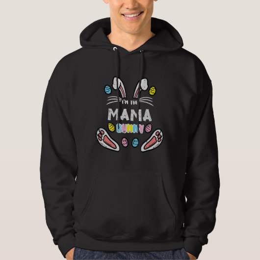 Mama Bunny Rabbit Easter Familie komt overeen met  Hoodie (Voorkant)