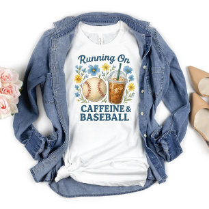 Mama cafeïne en honkbal Sportieve moeder van jonge T-shirt