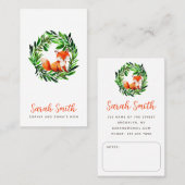 Mama Calling Schattige Fox Greenery Krans Speel Da Visitekaartje (Voorkant / Achterkant)