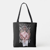Mama Canvas tas – Moeder en Dochters Illustratie (Achterkant)