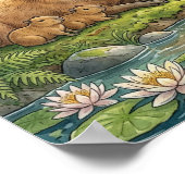 Mama Capybara and Babies Nursery Poster (Hoek)