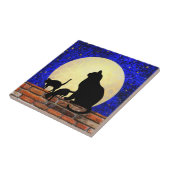 Mama Cat en Kittens Ceramic Tile Tegeltje (Zijkant)