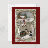 Mama Cat en Kittens Nieuwjaar Feestdagenkaart (Voorkant / Achterkant)