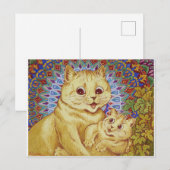 Mama Cat & Kitten (Louis Wain) Briefkaart (Voorkant / Achterkant)